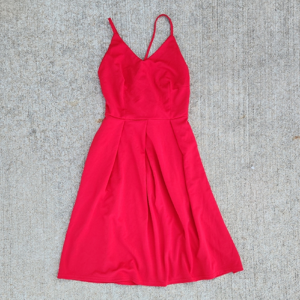 Glory Sunshine Red Dress Small Sundress Flirty v-neck